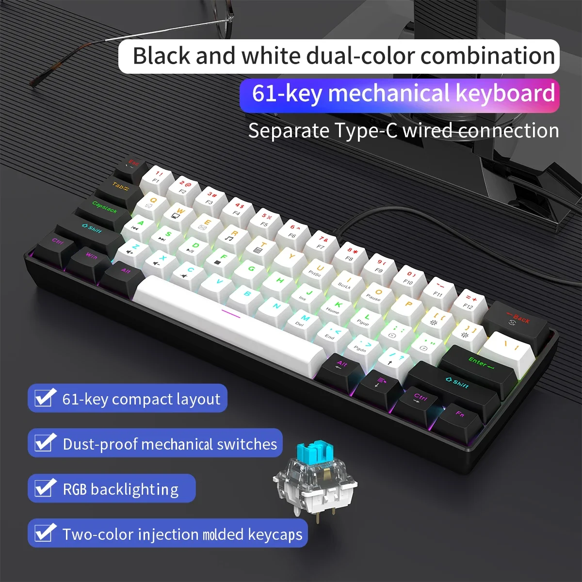 Gaming Keyboard Budget - 60% проводная игровая механическая клавиатура с