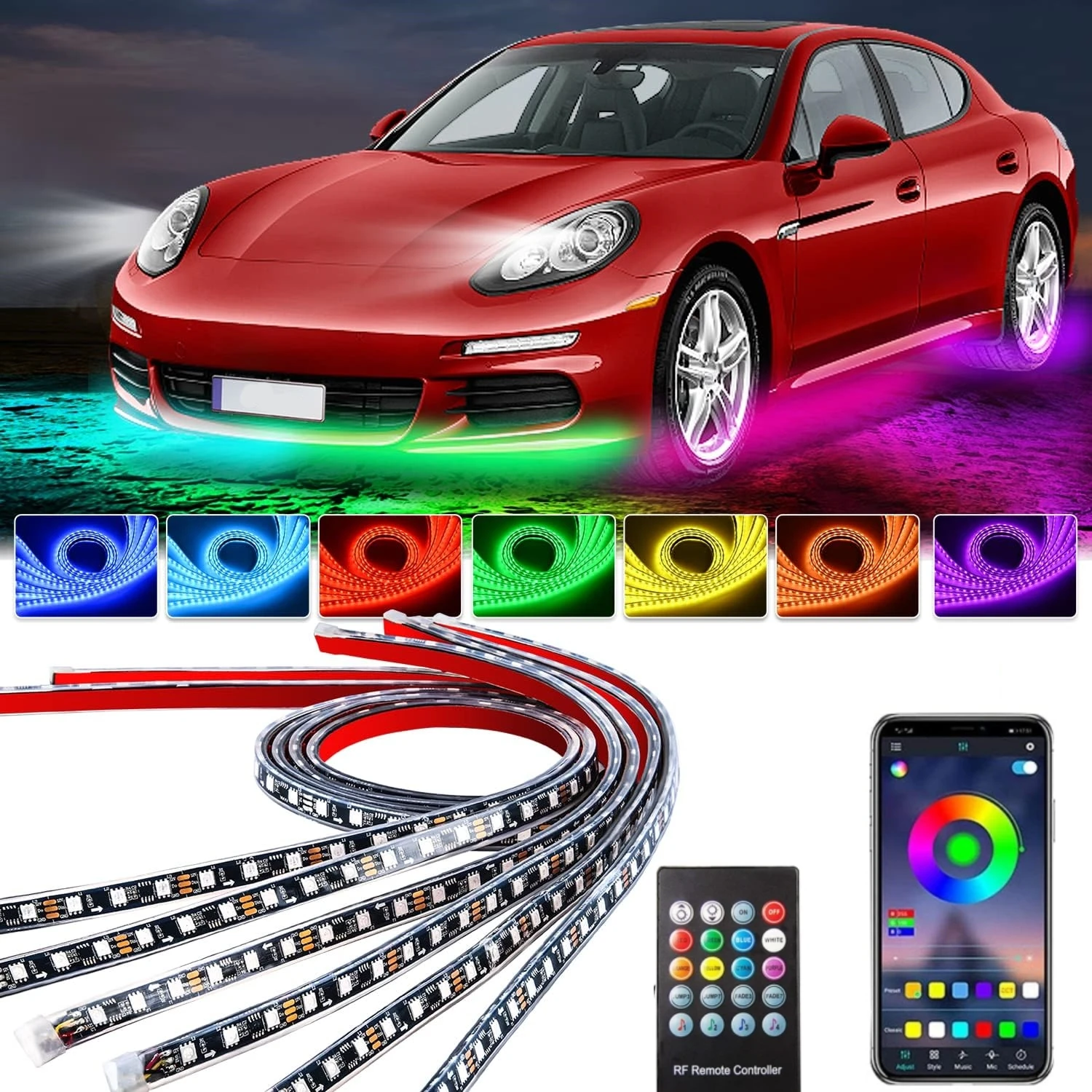 Rgb Underglow Strip - Автомобильная подсветка, неоновая Светодиодная лента, гибкая