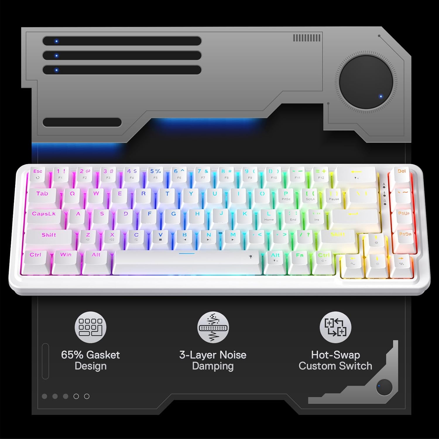Redragon K709 65% проводная пр – обзор и цена Gaming Keyboard No Noise