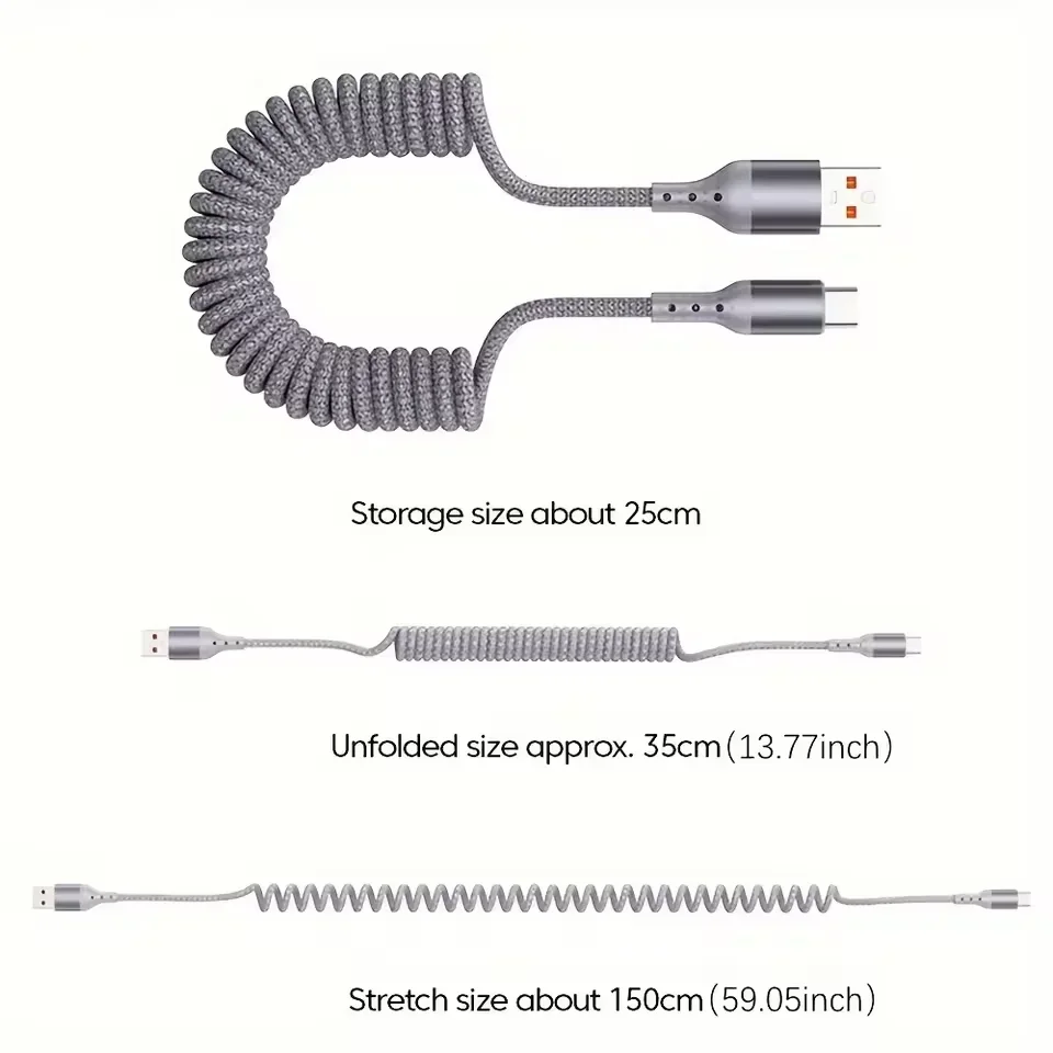 100 Вт USB Type C Пружинный ав – обзор и цена Coiled Usb Cable