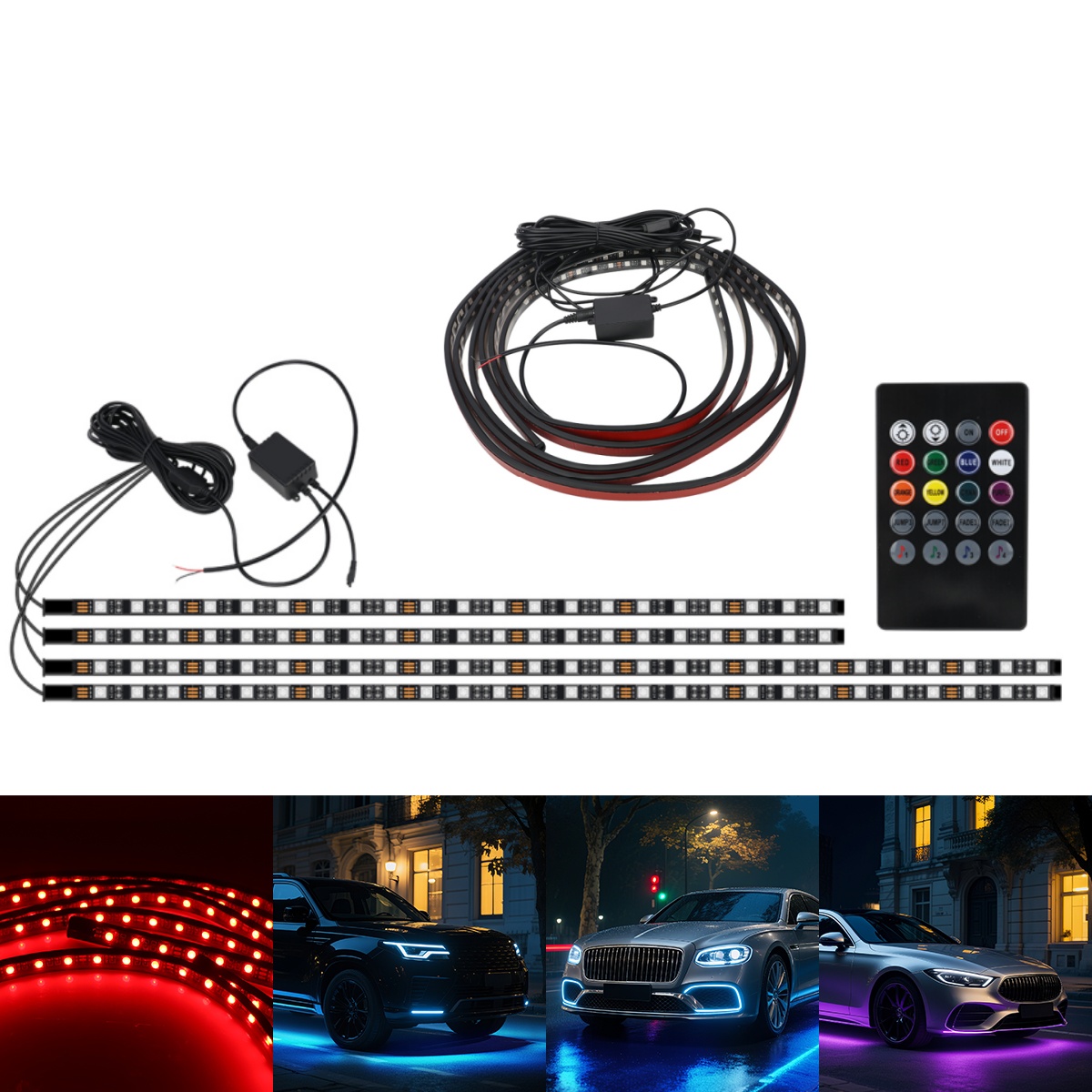 90 + 120 см автомобильный RGB  – обзор и цена Rgb Underglow Strip