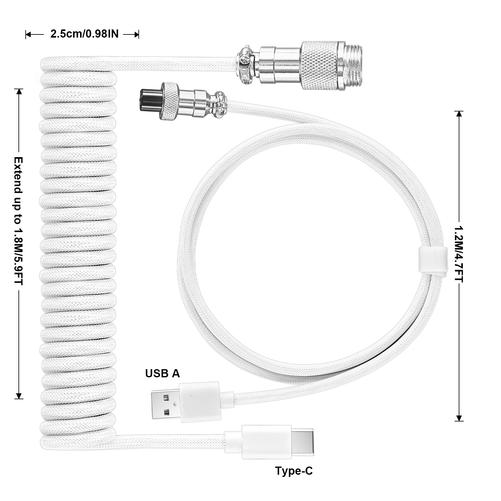 Кабель USB Type-C для механиче – обзор и цена Coiled Usb Cable